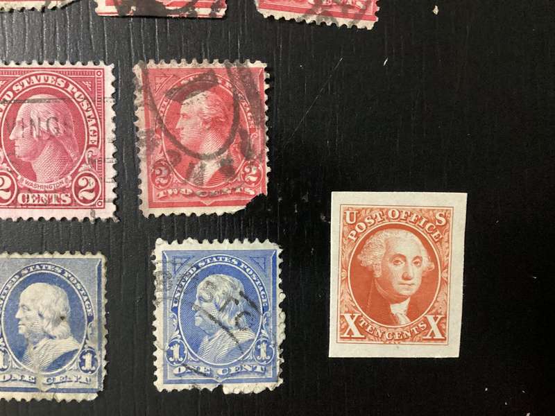 United States late 1800s early 1900s George Washington 1c and 2c stamps