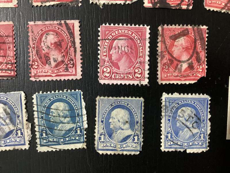 United States late 1800s early 1900s George Washington 1c and 2c stamps