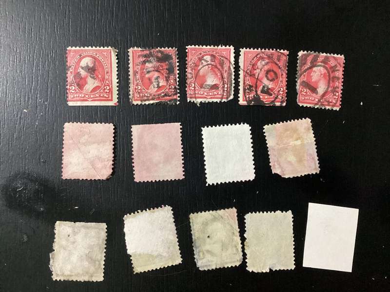 United States late 1800s early 1900s George Washington 1c and 2c stamps