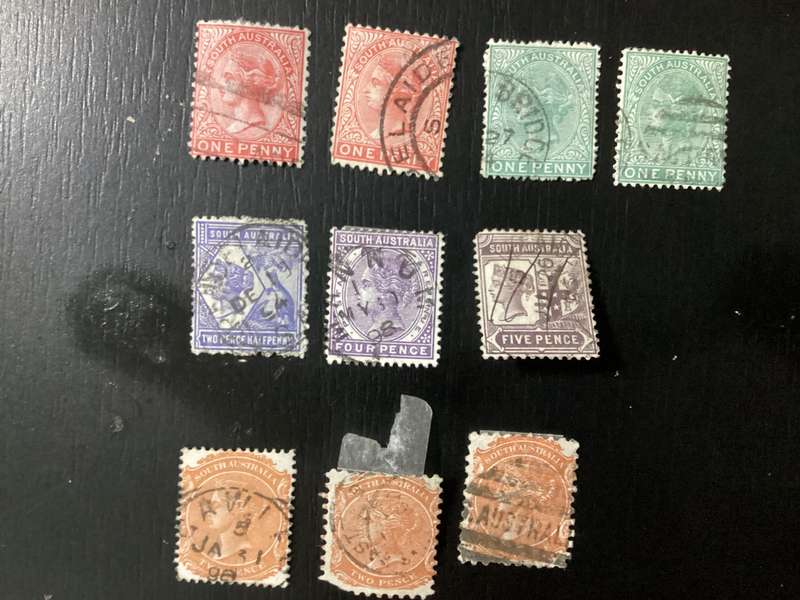 Australia South Australia 1880-1910 Queen Victoria stamps lot