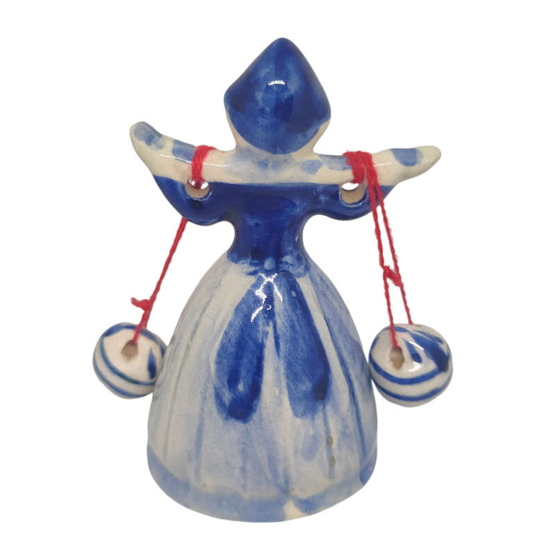 Vintage Delft milk maid bell ornament