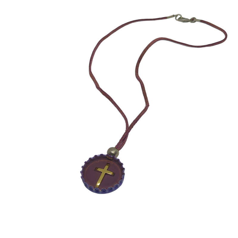 Interesting handmade necklace with cross detail pendant
