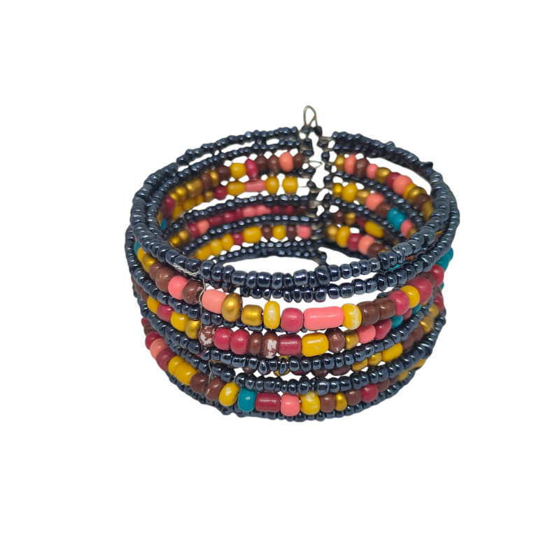 African beaded bracelet - purple