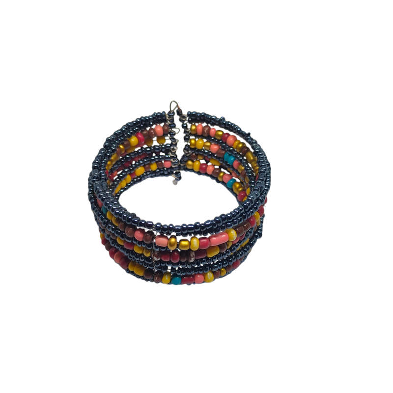 African beaded bracelet - purple