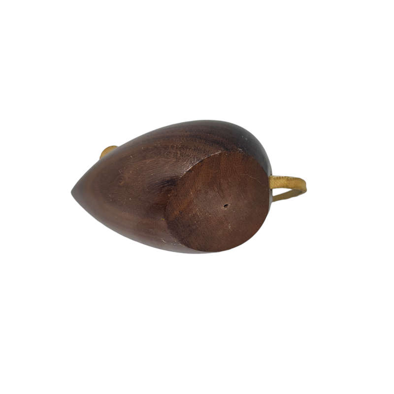 Vintage handmade wooden mouse ornament
