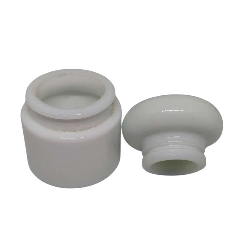 Vintage small milk glass holder - Leo