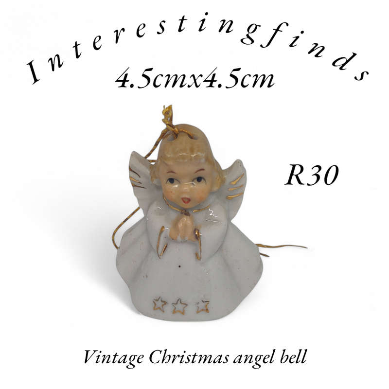 Vintage Christmas angel bell ornament