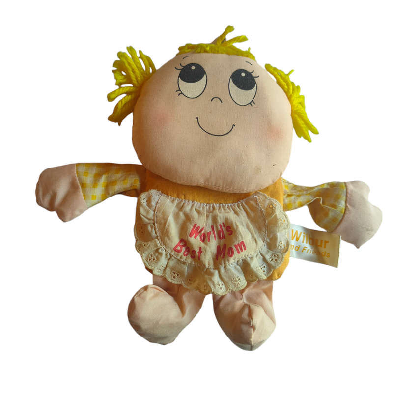 Vintage 1980's Wilbur and friends - world's best mom beanie toy
