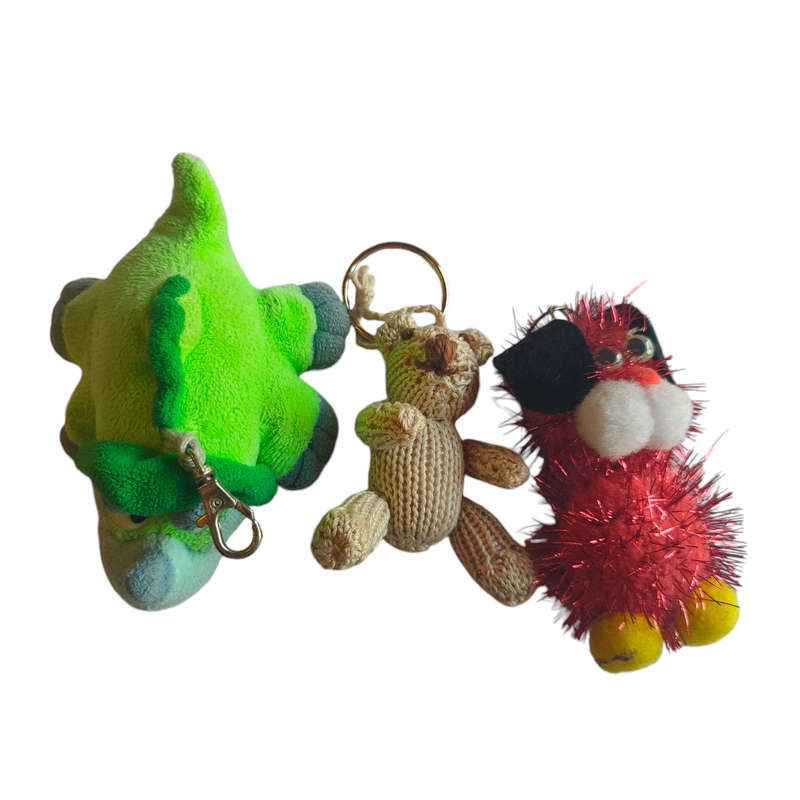 3 plush keyrings