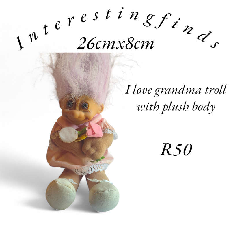 Vintage troll - soft body - I love grandma