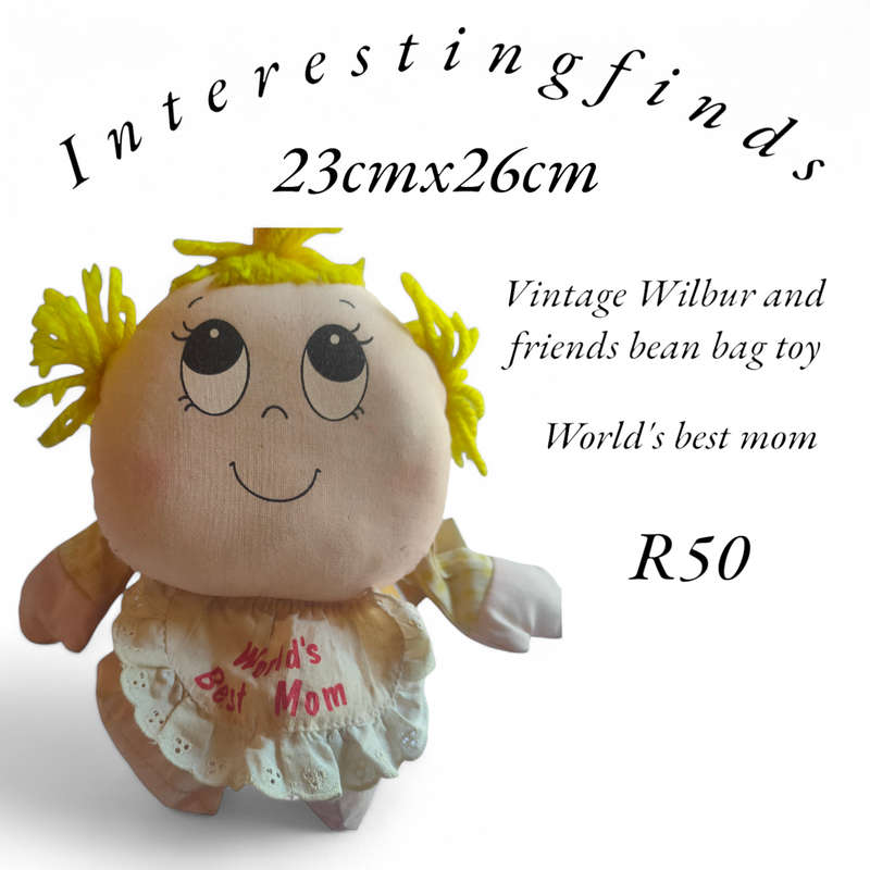 Vintage 1980's Wilbur and friends - world's best mom beanie toy