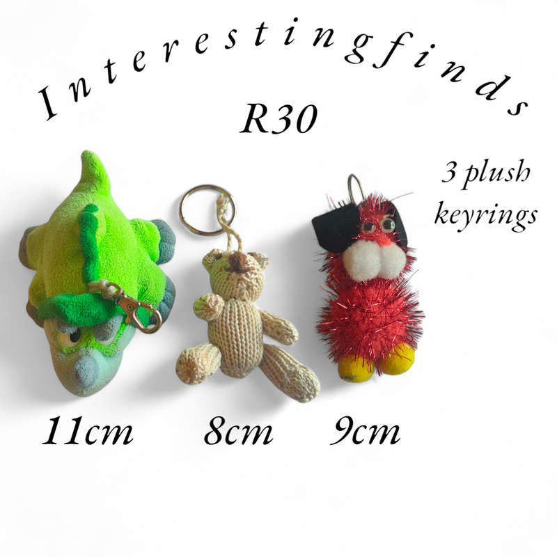 3 plush keyrings