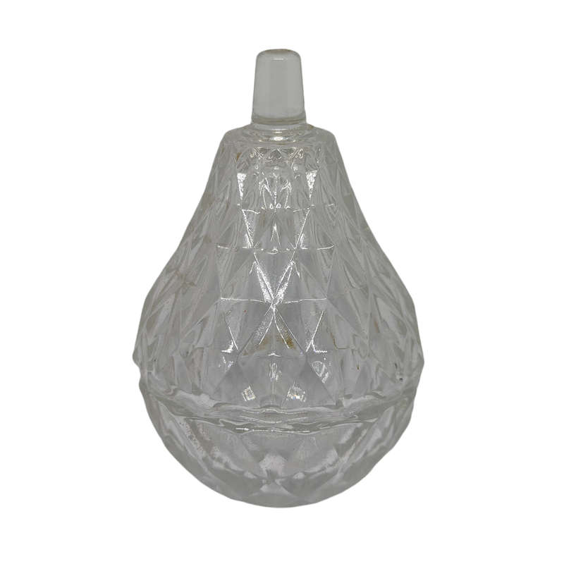 Cut glass pear shaped trinket holder - marked Italy