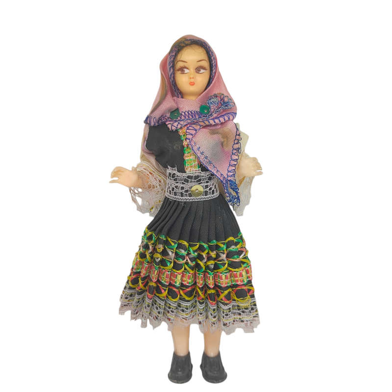 Vintage Greek souvenir doll with sleep eyes