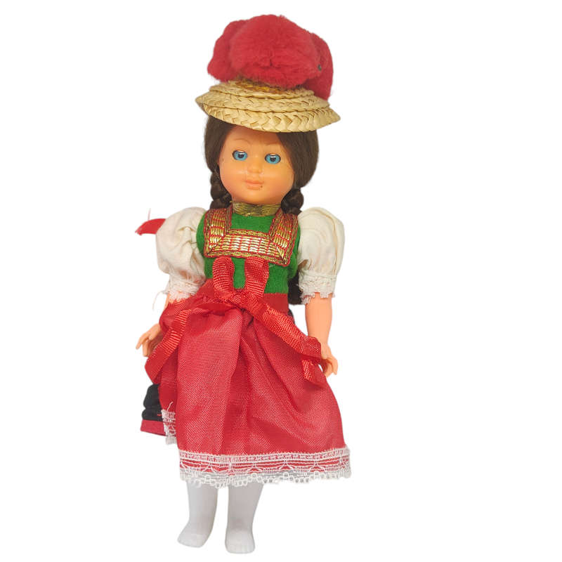 Vintage German souvenir doll with sleep eyes
