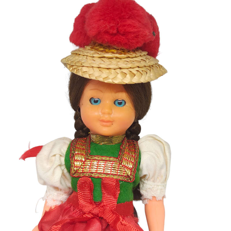 Vintage German souvenir doll with sleep eyes