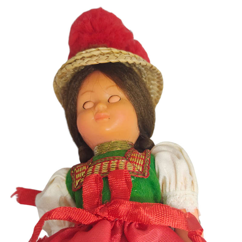 Vintage German souvenir doll with sleep eyes