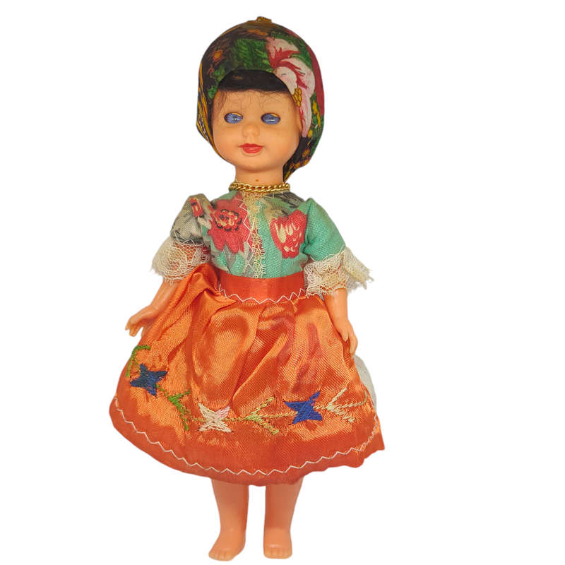 Vintage Portuguese souvenir doll with sleep eyes