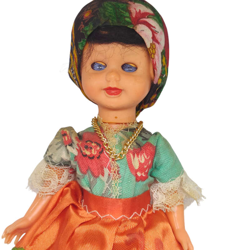 Vintage Portuguese souvenir doll with sleep eyes