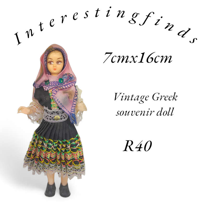 Vintage Greek souvenir doll with sleep eyes
