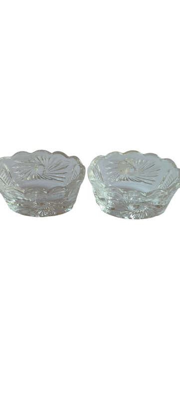 Two small glass trinket holders