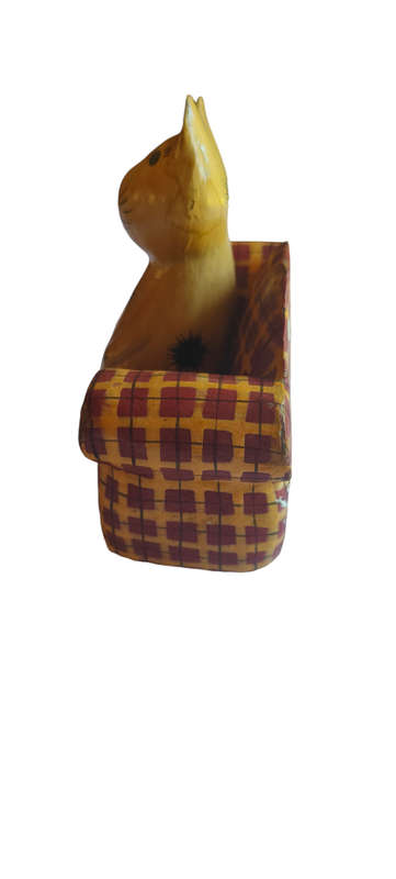 Wooden Cat/dog on couch ornament