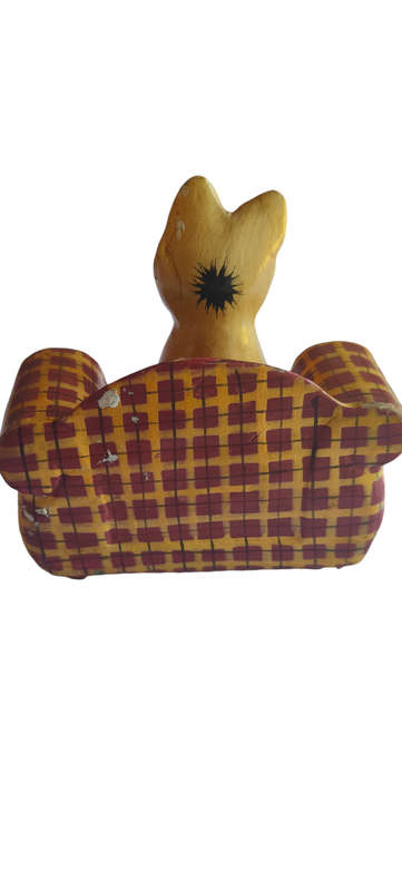 Wooden Cat/dog on couch ornament