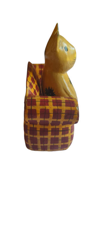 Wooden Cat/dog on couch ornament