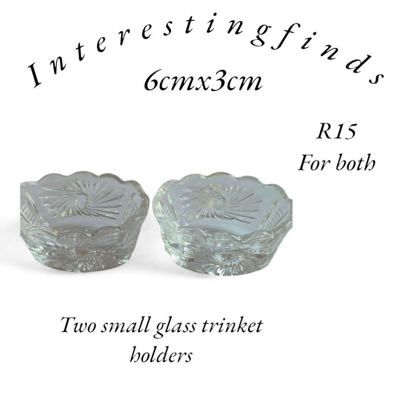 Two small glass trinket holders