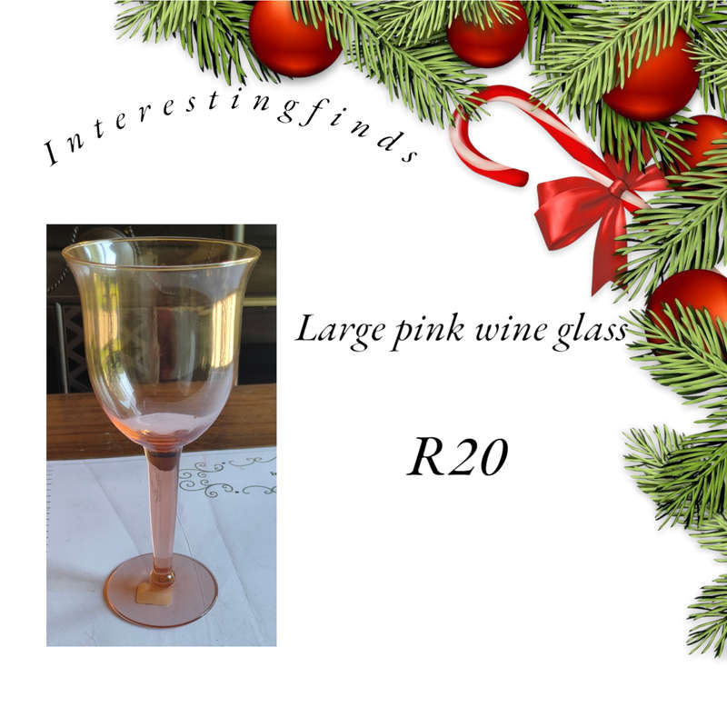 Large pink wine glass