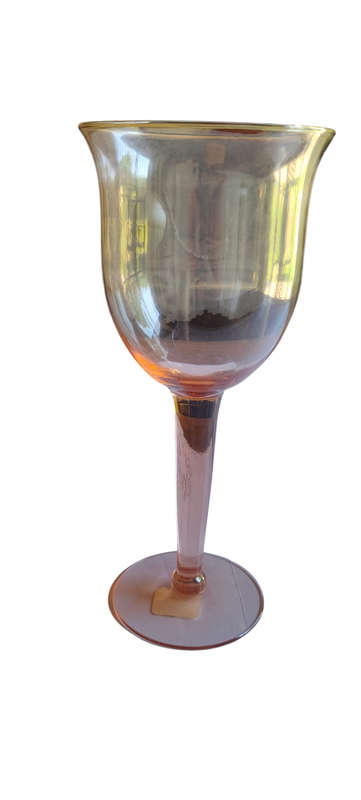 Large pink wine glass