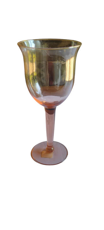 Large pink wine glass