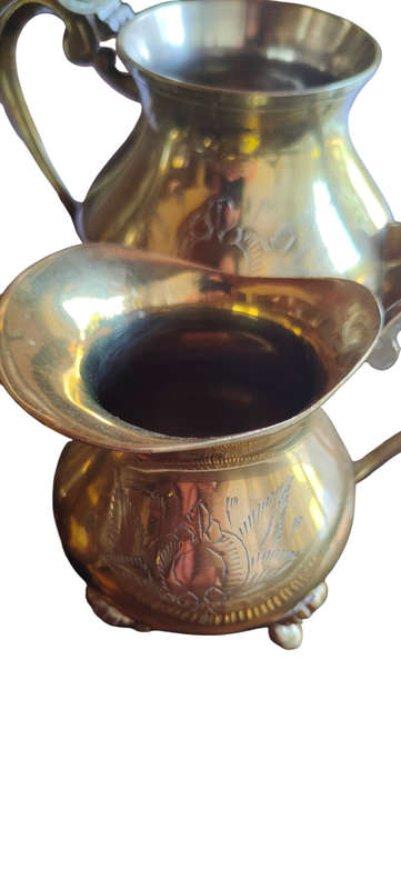 Silver plate coffee/tea set on tray