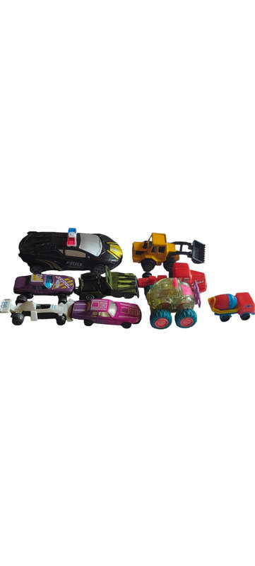 Lot of plastic vehicles