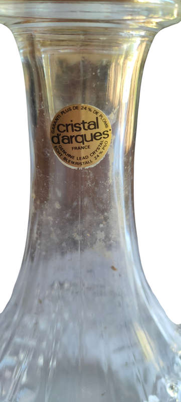 Genuine lead crystal decanter and glasses - D'Arques France