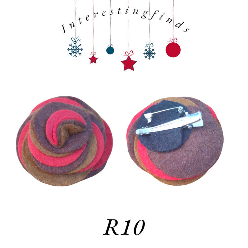 Fabric rose brooch