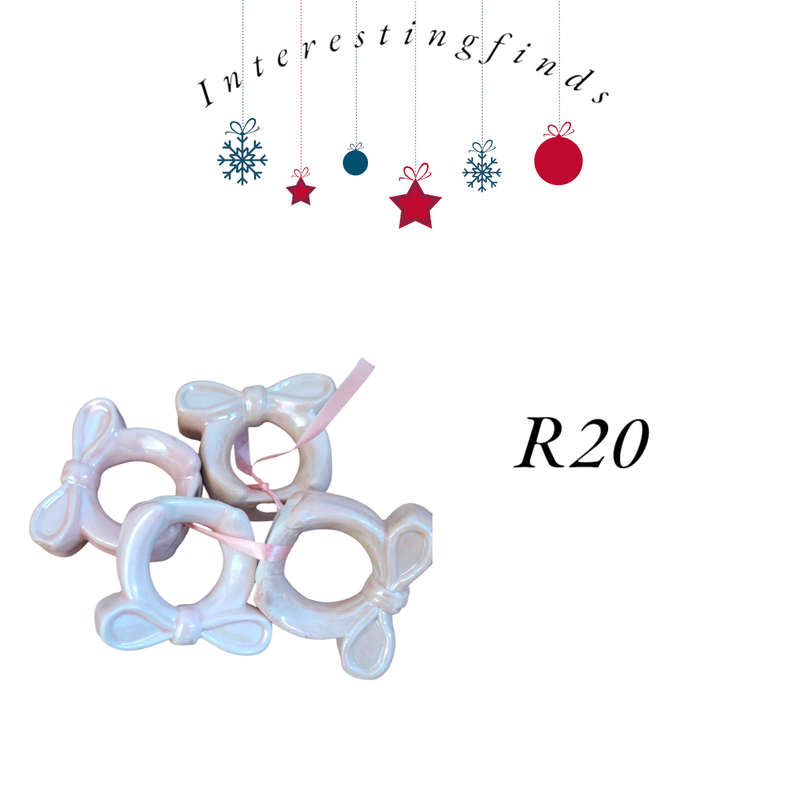 4 pink serviette rings/holders