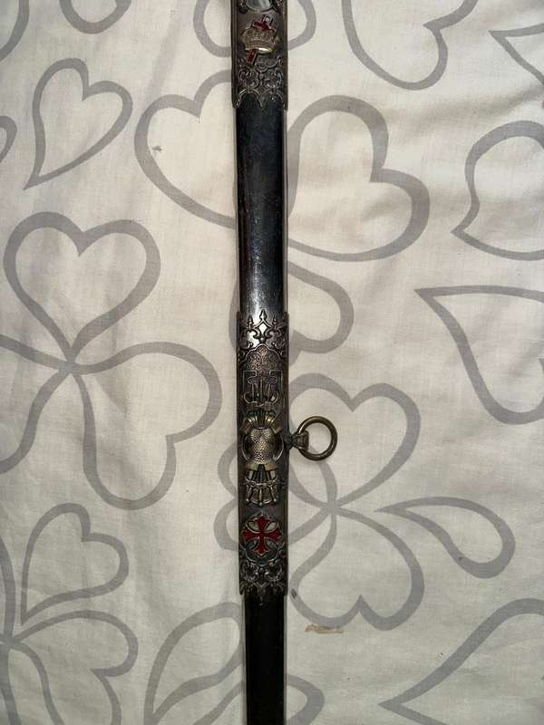 Antique (late 1800s) Masonic Knights Templar Sword and Scabbard
