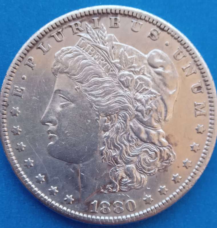 USA AWESOME MORGAN DOLLAR ''1880" S MINT MARK   0.900 SILVER