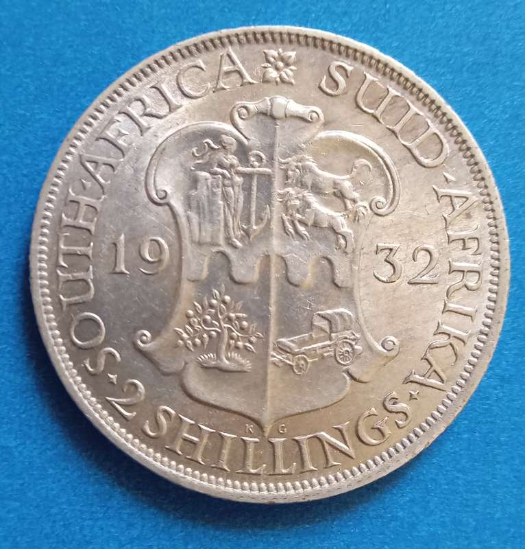 SOUTH AFRICAN UNION 1932 TWO SHILLINGS EF
