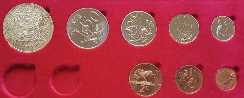 SOUTH AFRICA.PROOF SET 1971 WITH SILVER R1 NO GOLD