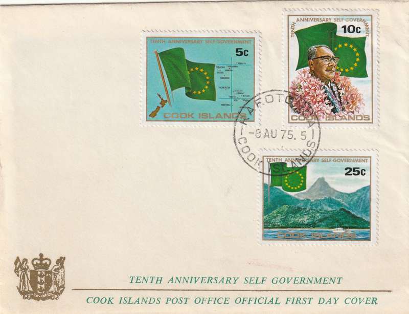 Cook Islands - 1975 - 10 Tenth Anniversary Self Government FDC