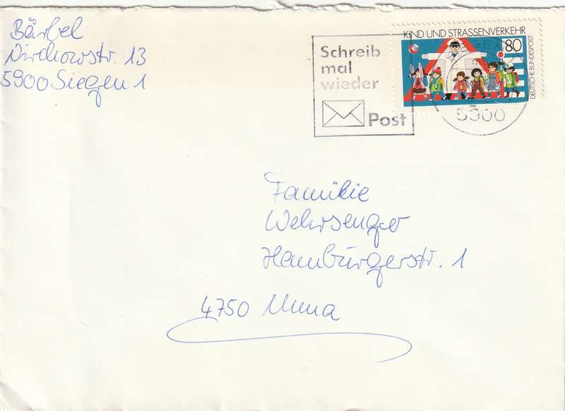 Germany Cover - 1983 - Kind und Strassenverkehr Slogan Schreib mal wieder