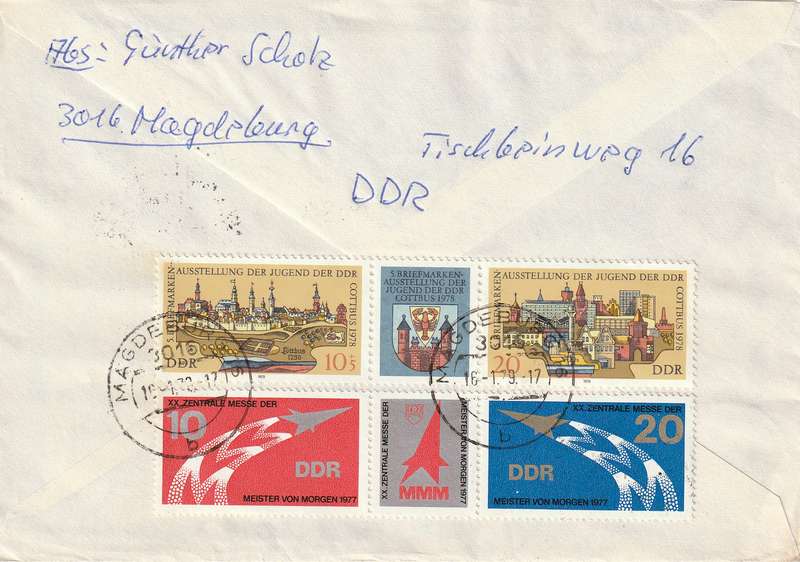 Germany DDR Registered Cover South Africa - 1977 1978 - Sports Central Young Craftsmen Exhibition C