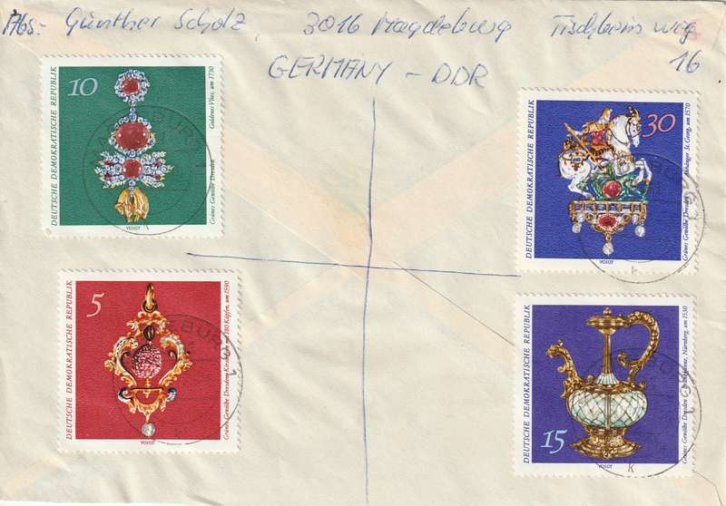 Germany DDR Registered Cover South Africa - 1971 1969 - Art Artifacts World Championships Chess Cyc