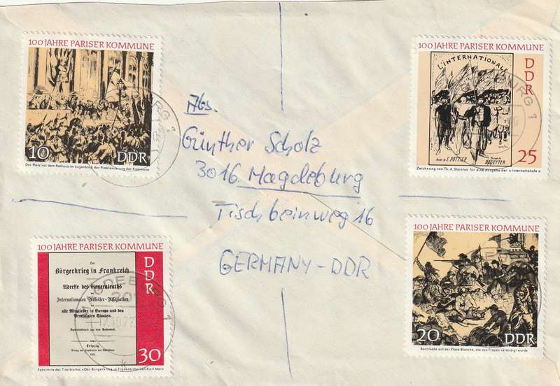 Germany DDR Registered Cover South Africa - 1971 - Parisian Commune Mongolian Republic UNICEF Racis