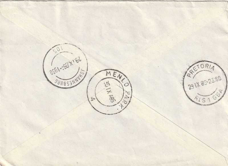 Germany DDR Registered Cover South Africa - 1986 - Castles