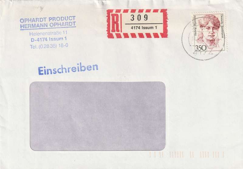Germany Federal Cover - 1988 - Hedwig Dransfeld
