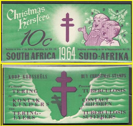 South Africa RSA - Christmas Booklet - 1964 - 10c - Cinderellas Seals Labels TB Tuberculosis