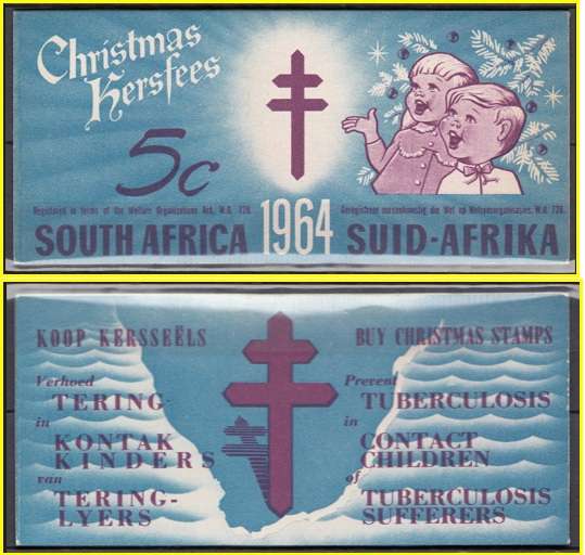 South Africa RSA - Christmas Booklet - 1964 - 5c - Cinderellas Seals Labels TB Tuberculosis